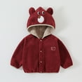 thumbnail image 2 of Swuxness Toddler Hooded Warm Fleece Coat, Kids Fall Long Sleeve Jacket, Toddler Solid Color Zipper Casual Zip Up Jacket with Front Pockets for Boys and Girls Red, 1-2 Years, 2 of 5