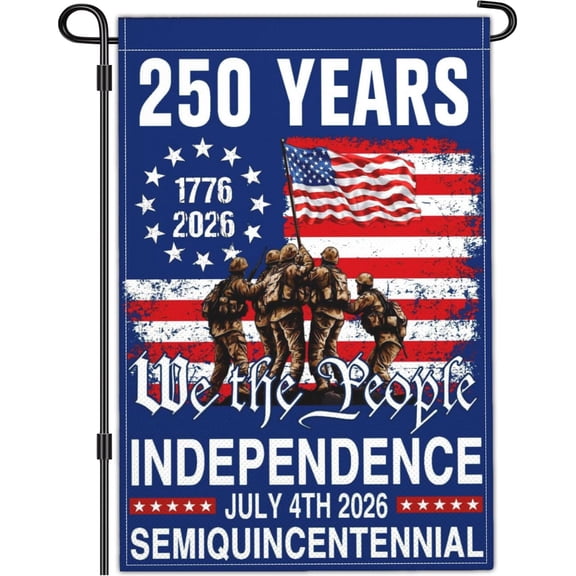 American 250 Year Anniversary Garden Flag We The People 1776 Patriotic Outdoor Banner 12 x 18 Inch
