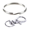thumbnail image 3 of 60 Pcs 20Mm Outside Dia Universal Split Key Rings Keychain Holders & 20Pcs Metal Lobster Trigger Keychain 35Mm(2Set),2set * 20pcs Lobster Swivel Clasp,Silver Tone, 3 of 8
