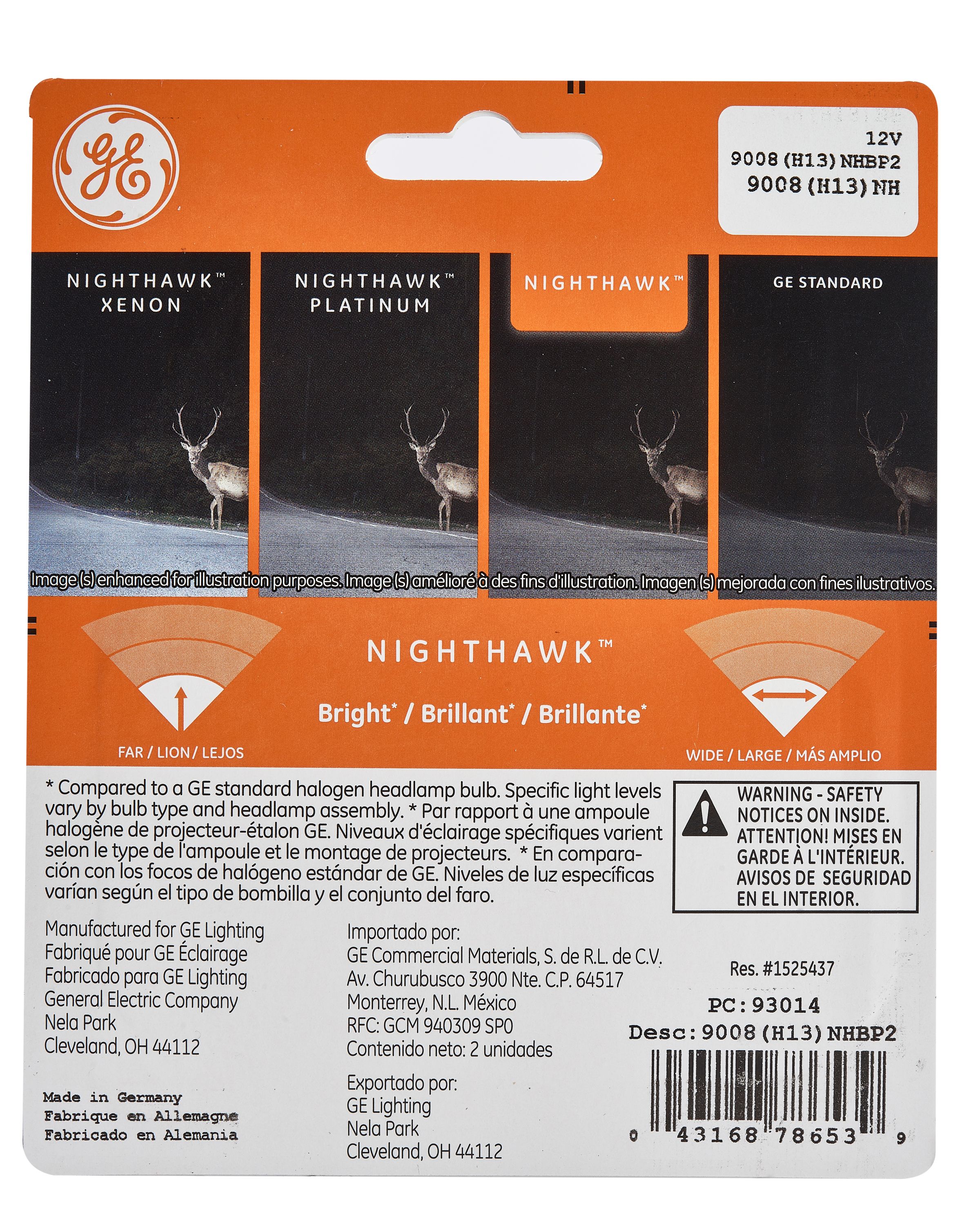 GE Lighting 9008-H13 Headlight Nighthawk Halogen , 2-Pack