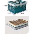 thumbnail image 2 of Foldable Square Plastic Picnic Basket Large Capacity Ins Style Carryall With Handles 12x17.3x9.8 Outdoor Travel Camping, 2 of 4