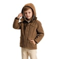 thumbnail image 4 of WenVen Boy's Winter Puffer Jacket Warm Fleece Coat Hooded Windproof Parka Brown 6/7, 4 of 12