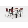 thumbnail image 2 of KFI Studios Midtown 6' x 3' Pub Table Set, Maple , 4 Burgundy KOOL Stools, 2 of 2