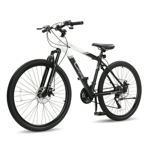 UBesGoo 27.5 inch Mountain Bike for Adults, 21 Speed Lightweight Aluminum Alloy Frame Mountain Bicycle, Disc Brakes, Black White