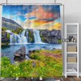 thumbnail image 2 of Nature Landscape Shower Curtain Summer Forest River Jungle Waterfall Lake Window Scenery Shower Curtains Decorative for Bathroom Waterproof Fabric Shower Curtain with Hooks 48x72 Inches, 2 of 6
