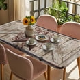 thumbnail image 3 of Texas Star Retro Table Cloths for 5 Foot Rectangle Tables, Brown Beige Wooden Berry Vintage Patio Waterproof Elastic Fitted Tablecloths, Washable Rectangular Table Cover for Camping, 3 of 8