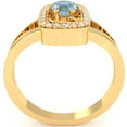 thumbnail image 3 of Split Band Blue Topaz Diamond Cocktail Ring In 14k Yellow Gold, 3 of 6