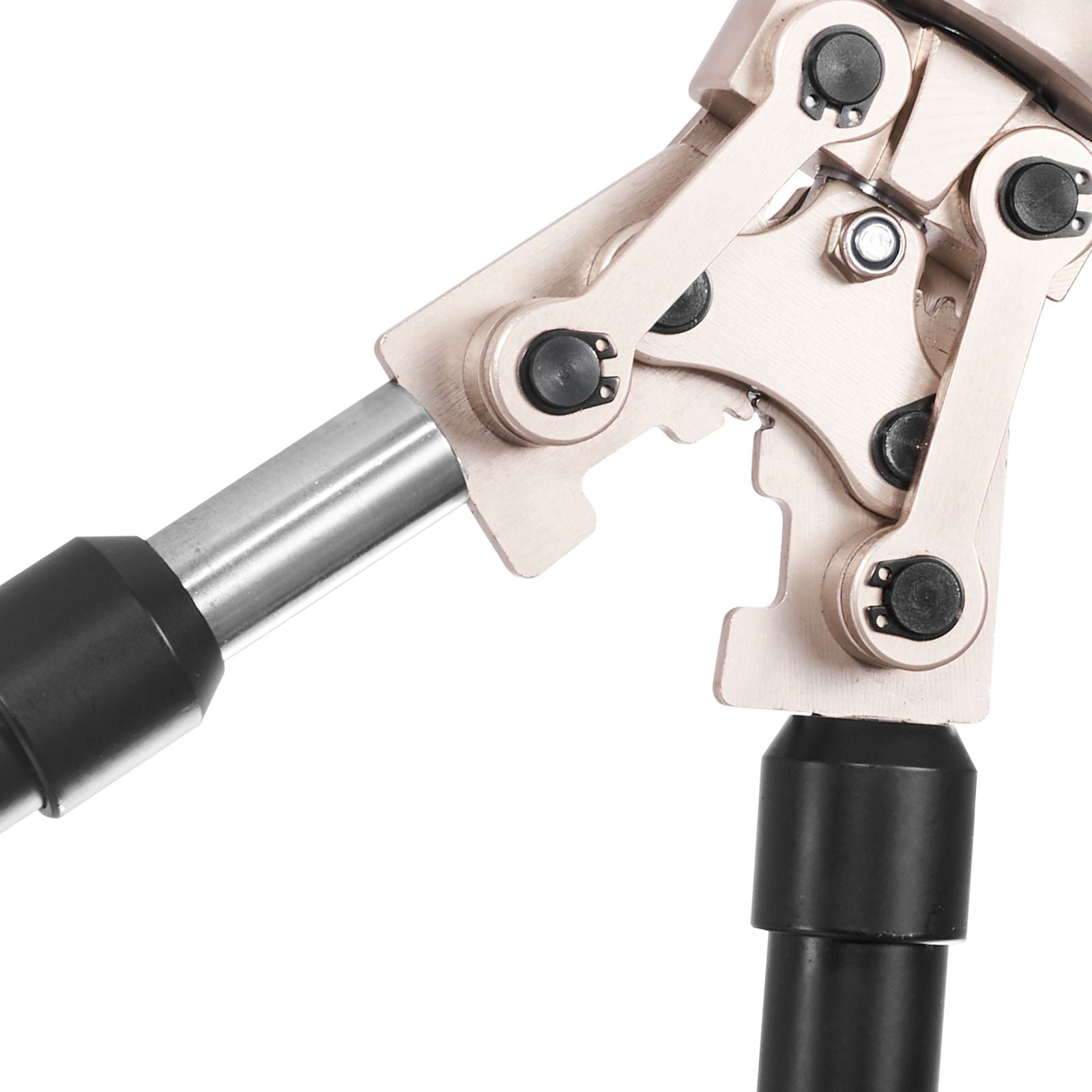 Rotatable Hydraulic Copper Pipe Press Crimper Kit with Extendable Handle, 1/2",3/4",1" Quick Swap Jaws, Compliant with ASTM B88 & B75 Copper Tube Standards