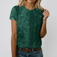 thumbnail image 2 of XIAONU Summer Sequin-Embellished T-Shirt for Women Crew-Neck Short-Sleeve Night-Out Party Casual Tee, 2 of 4