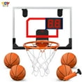 TOY Life Indoor Basketball Hoop with Scoresboard, Over Door Mini Hoops