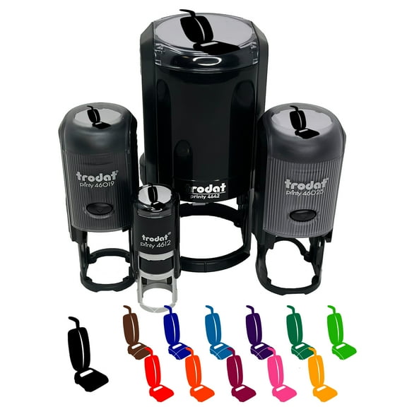 Upright Vacuum Cleaner Cleaning Self-Inking Rubber Stamp Ink Stamper - Black Ink - Mini 1/2 Inch