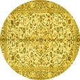 thumbnail image 1 of Ahgly Company Machine Washable Indoor Round Persian Yellow Traditional Area Rugs, 5' Round, 1 of 4