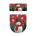 thumbnail image 5 of HELLHERO Snowman Snowflake Pattern Toilet Seat Lid Cover 2-Piece Elastic Fabric Washable for Women, 5 of 8