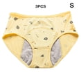 thumbnail image 3 of Qarigey Bragas de período de dibujos animados para niñas, ropa interior menstrual fisiológica, bragas, lencería transpirable para Ropa interior Amarillo S, 3 of 6