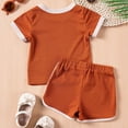 thumbnail image 4 of Girls Summer Clothes Kids Outfits Short Sleeve Crop Tops ＋ Shorts Sets Outfits Kids Sports Tracksuit Versatile Dailywear 3-4 Years, 4 of 9