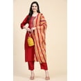 thumbnail image 3 of Trendmalls Women's Wear PV Chanderi Fabric Embroidery Stright Kurta with Salwar Suit Set, 3 of 10