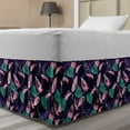 thumbnail image 1 of Summer Bed Skirt, Monstera and Banana Palm Leaf in Shabby Tones Urban Maison Interior, Elastic Bedskirt Dust Ruffle Wrap Around for Bedding Decor, 4 Sizes, Seafoam Quartz and Pink, by Ambesonne, 1 of 2