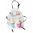 thumbnail image 1 of Gender Reveal Apron Boy and Girl with Cupcakes Yummy Chocolate Celebration Theme, Unisex Kitchen Bib Apron with Adjustable Neck for Cooking Baking Gardening, Pale Blue and Pink Cream, by Ambesonne, 1 of 3