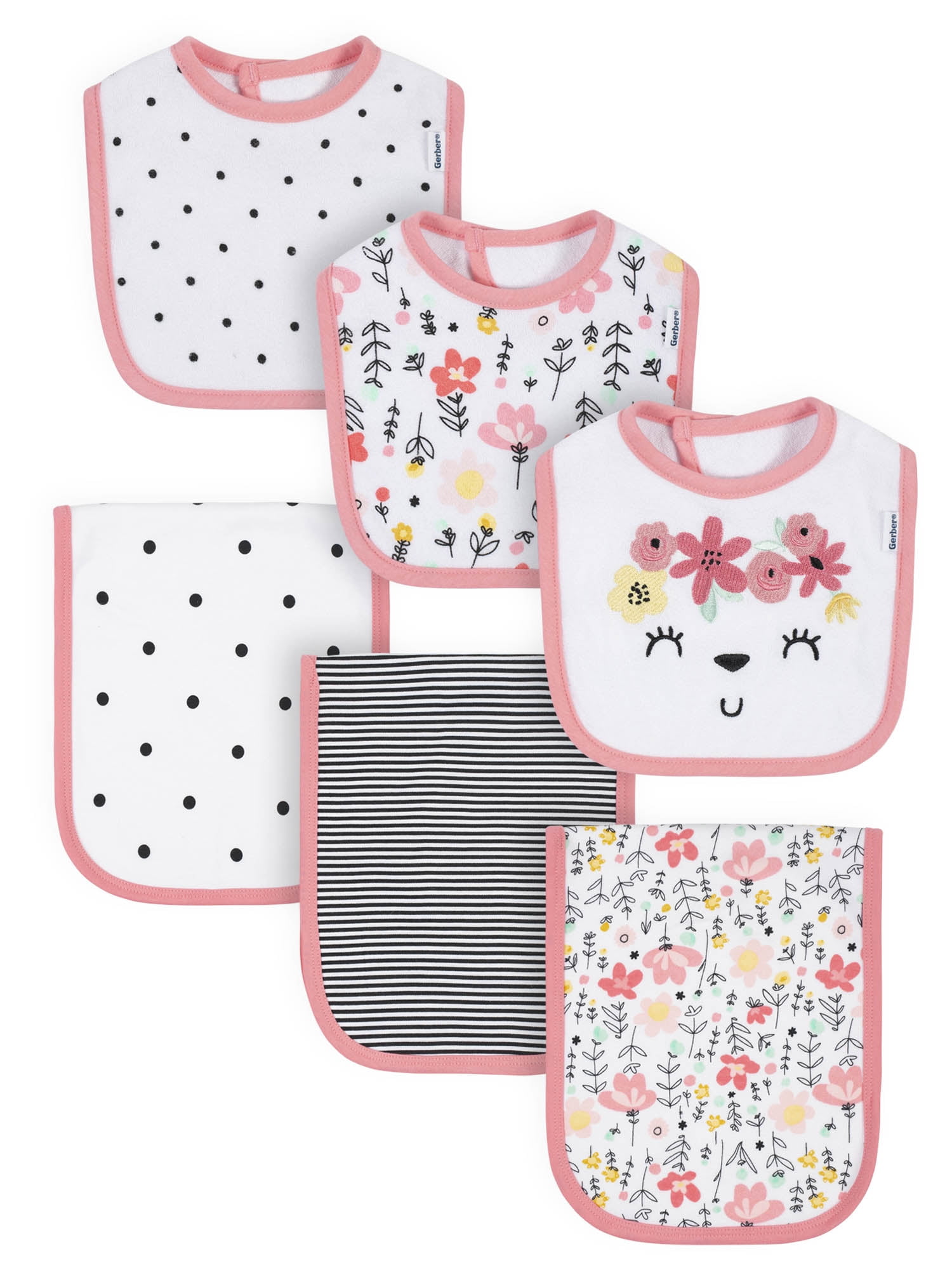 Toddler & Baby Bibs Burp Cloths Poppy Girl Flower Cotton Items for Boy A White Custom Text Here 