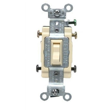 Leviton 54504-2I Ivory Framed Four Way Toggle Light Switch 15A