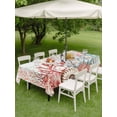 thumbnail image 3 of Outdoor Tablecloth with Umbrella Hole and Zipper, Red Coral Coastal Rectangle Table Cloth 54x80 Inch Waterproof Tablecloth, Summer Beach Shells Starfish Ocean Picnic Table Cover for Patio Camping, 3 of 7