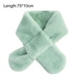 thumbnail image 6 of Naierhg Winter Scarf Solid Color Wide Korean Style Kids Scarf Autumn Winter Double-sided Imitation Rabbit Fur Cross Collar Scarf Black, 6 of 8