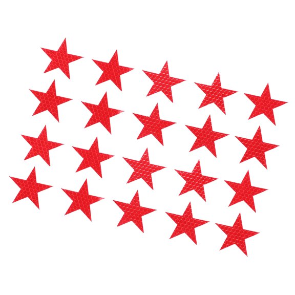 Unique Bargains 20pcs Reflective Stickers Star Shape Safety Tape Reflector Universal for Cars Waterproof PET Red