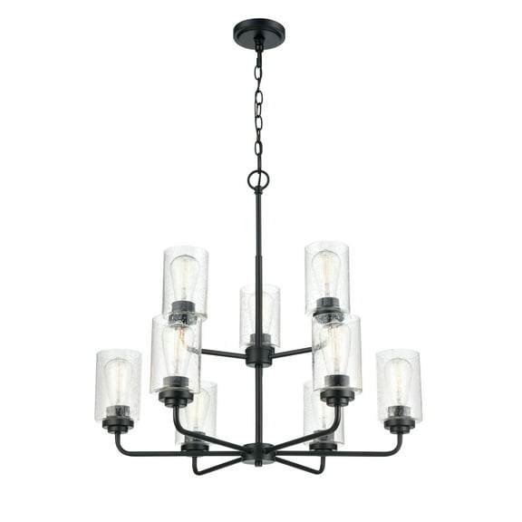 9609-MB Millennium Lighting Moven - 9 Light Chandelier-26.75 Inch Tall and 28 Inch Wide-Matte Black Finish    -Traditional Installation