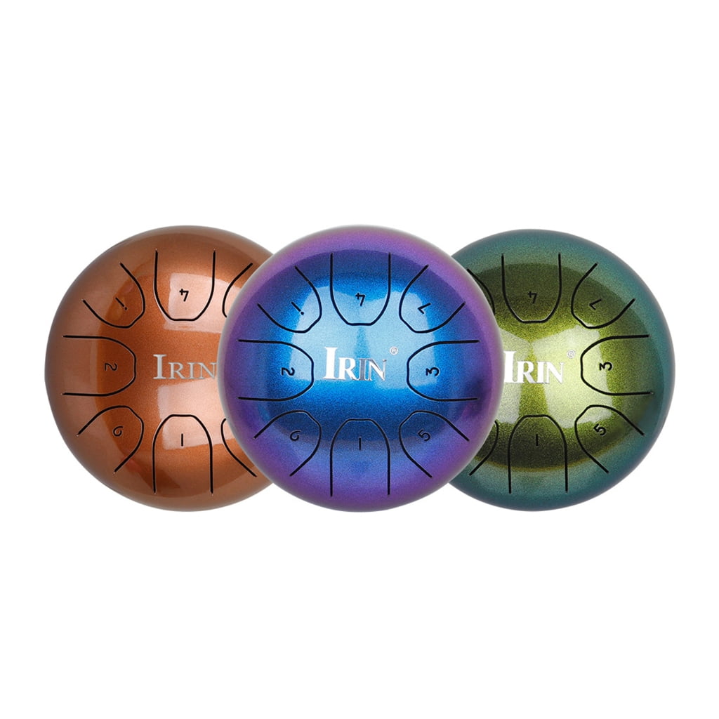 Steel Tongue Drum 5.5Inch, 8 Notes Hand Pan Drum Percussion Instrument with Mallets, Drumsticks, Carrying Bag, for Adult