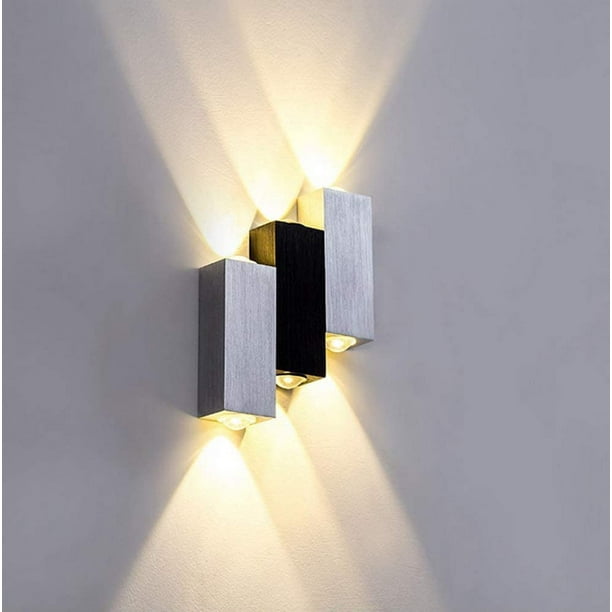 Lámpara de pared 6 LED Interior 6W Lámpara decorativa Moderna creativa Diseño de iluminación original Luces de aluminio para dormitorio Hogar Pasillo Sala de estar Escalera Oficina Blanco cálido Adepaton GX-055