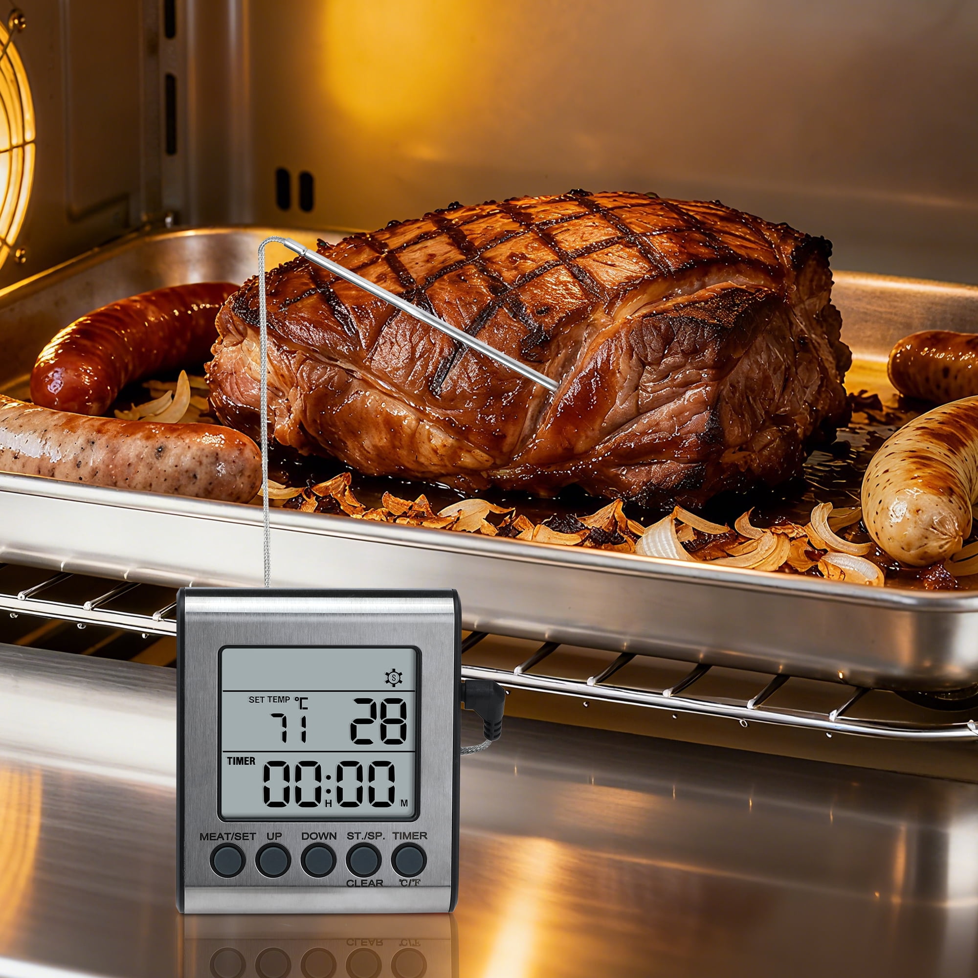 Unique Bargains Digital Meat Instant Read Cooking Thermometer Single Probe