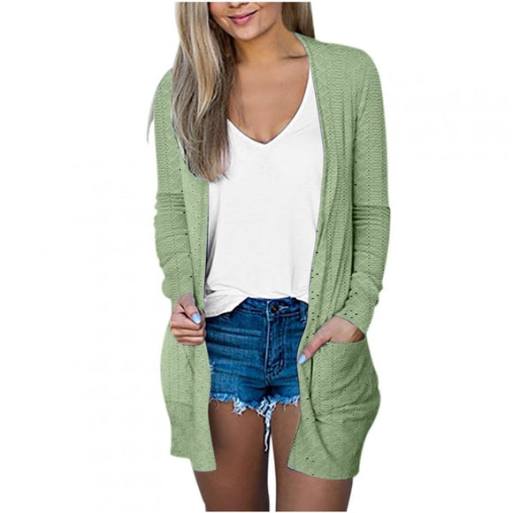 Jamicy Long Jackets For Women Gift For Women Fashion Long Sleeve Open Front Cardigans Chunky Knit Draped Sweaters Outwear For Women