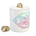 thumbnail image 2 of Hamsa Piggy Bank, Evil Eye Themed Boho Ombre Color Pattern Hamsa Hands Cosmos Mandala, Ceramic Coin Bank Money Box for Cash Saving, 3.6" X 3.2", Blue Purple, by Ambesonne, 2 of 4