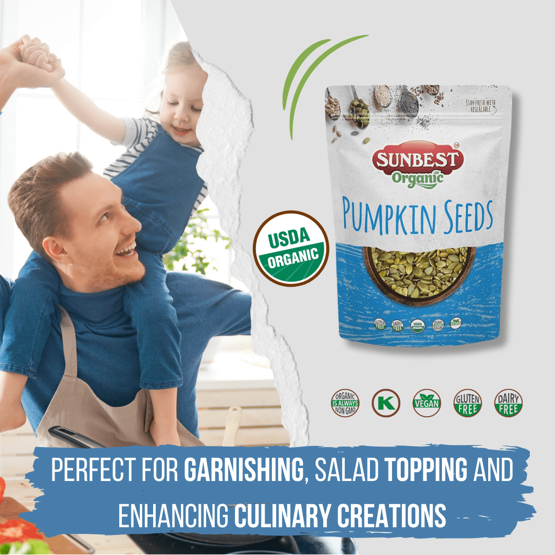 Organic Raw Pumpkin Seeds – 2 Pack (16oz ea) by Sunbest Organic – USDA Organic Seeds