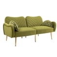 thumbnail image 1 of Ucloveria 65" Velvet Love Seats Sofa with 2 Bolster Pillows, Loveseat Armrest Couches for Living Room, 1 of 9