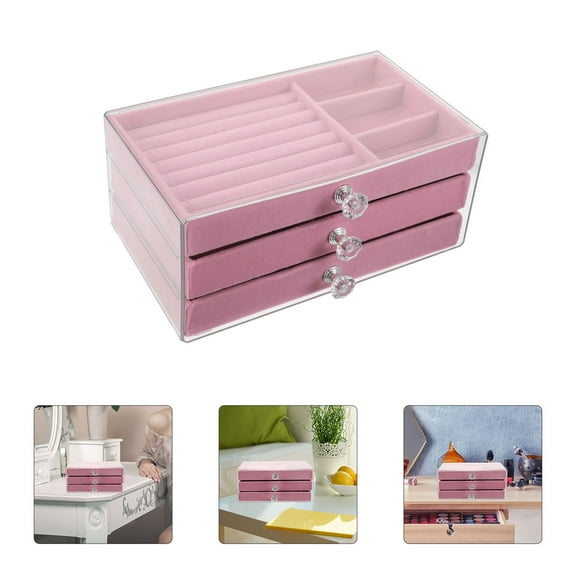ELAYARD Multilayered Velvet Jewelry Storage Case for Home and Travel