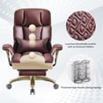thumbnail image 4 of Falvinoryn Big and Tall Office Chair, Heavy-Duty Executive Office Chairs with Adjustable Lumbar and Quiet Rubber, Ergonomic High Back Computer Desk Chair, Brown, 4 of 8