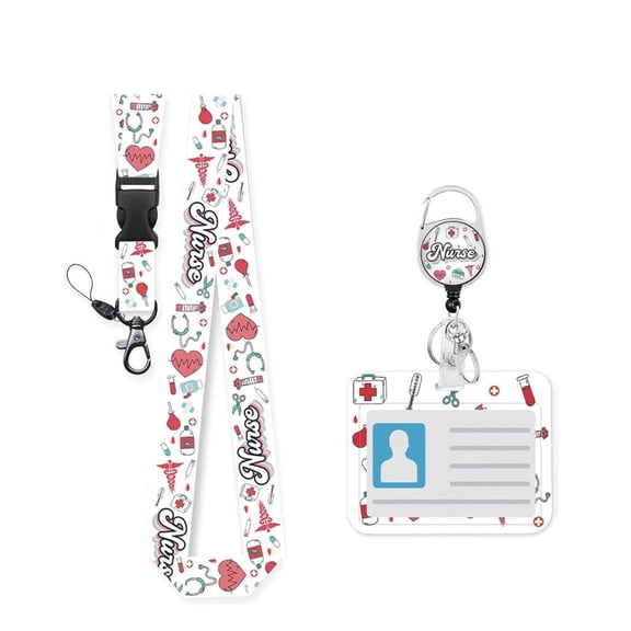Badge Holder Card Holder and Lanyard Set Identity Card Case for Nurse and Doctor
