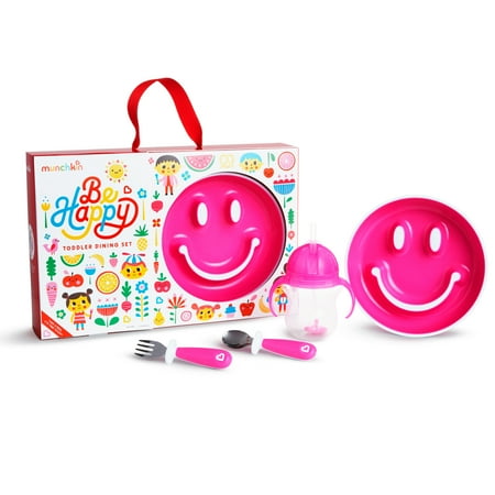 UPC 735282179099 product image for Munchkin Be Happy Toddler Dining Gift Set  BPA Free  Pink | upcitemdb.com