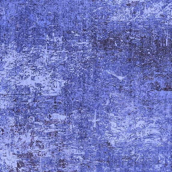 Ahgly Company Indoor Square Oriental Blue Industrial Area Rugs, 6' Square