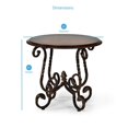 thumbnail image 4 of Table d'Appoint Finition Cerisier avec Base en Métal à Volutes, 4 of 4