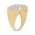 thumbnail image 4 of 10kt Yellow Gold Mens Round Diamond Square Ring 3/8 Cttw, 4 of 4