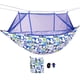 thumbnail image 1 of Hamaca de lona para dos personas, para exteriores, viajes, camping, colgante, con mosquitero, diseño de perro, 1 of 14