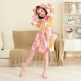 thumbnail image 3 of FORMRS Niños Bathrobe Unisex Hooded Robe Soft Plush Pajamas Sleepwear, Size 2-3T, Orange Grapefruit Slices, 3 of 7