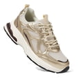thumbnail image 5 of LUCKY STEP Chunky Fashion Mesh Sneakers Casual Running Walking Shoes,Gold/Beige,Womens, 5 of 6