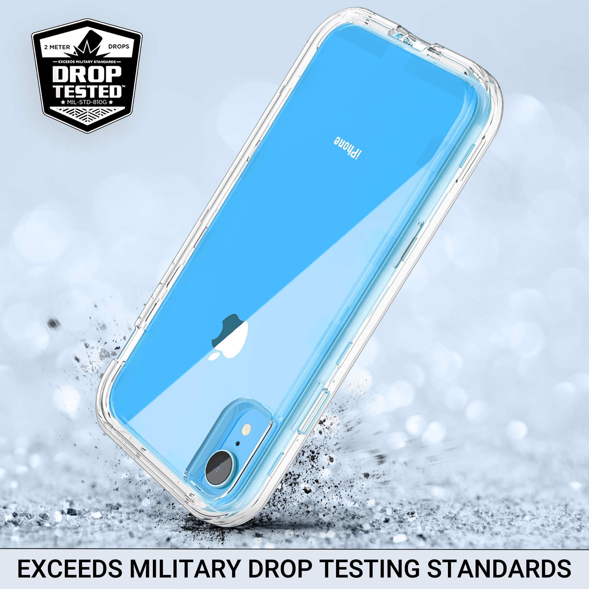 ULAK Full Body iPhone XR Case, Hybrid Hard PC Cover & Front Bumper