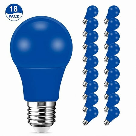 

9W Holiday Decoration Blue LED Light Bulbs A19 60W Equivalent Medium E26 Base for Party Celebrations Activities 12/18/24 Pack