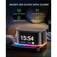 thumbnail image 5 of 5 in 1 Wireless Charging Station with Alarm Clock, Bluetooth Speaker & Ambient Light, 45W GaN Fast Charger Included, 25W Magnetic Charger for Phone Earbuds Watch, Office & Bedside and Travel, 5 of 8