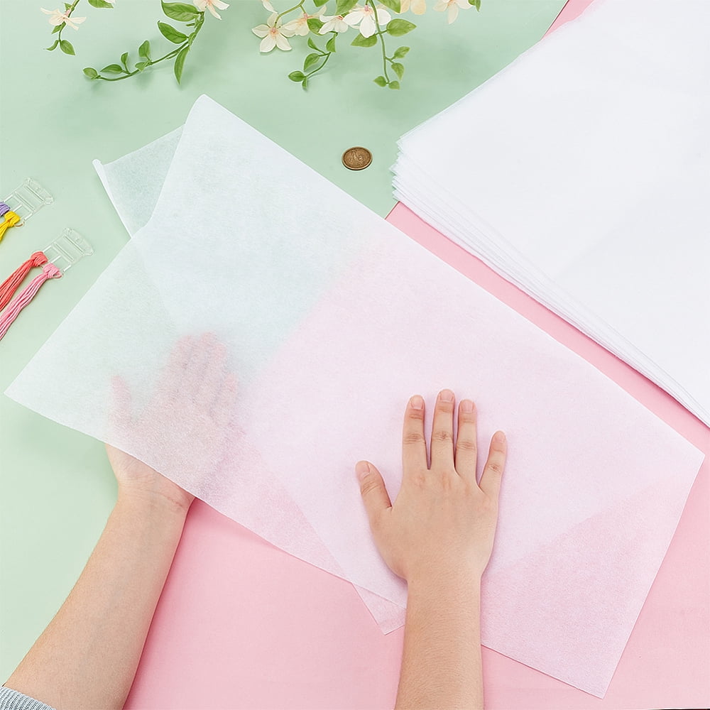 Stick and Stitch Embroidery Non-woven Water Soluble Fabric Wash Away Embroidery Stabilizer White 504x502x0.1mm
