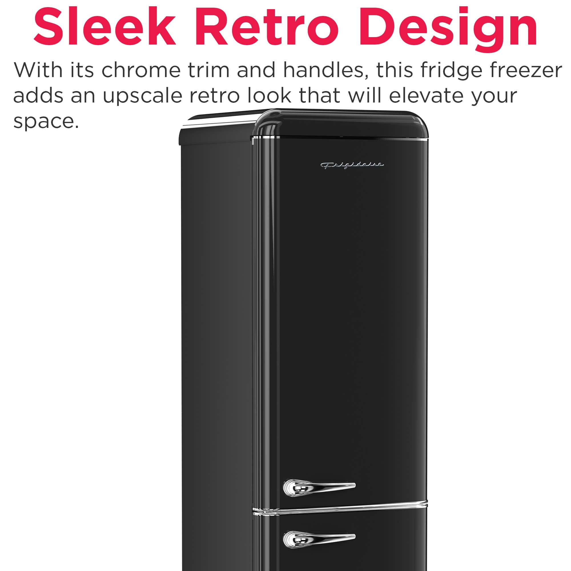 Frigidaire 9.0 Cu. ft. Bottom Mount Retro Refrigerator, Apartment Size Compact Fridge in Black